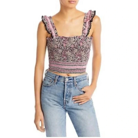 Bell by Alicia Bell Cropped Top in Silk and Cotton Size XS NWT - Picture 1 of 9